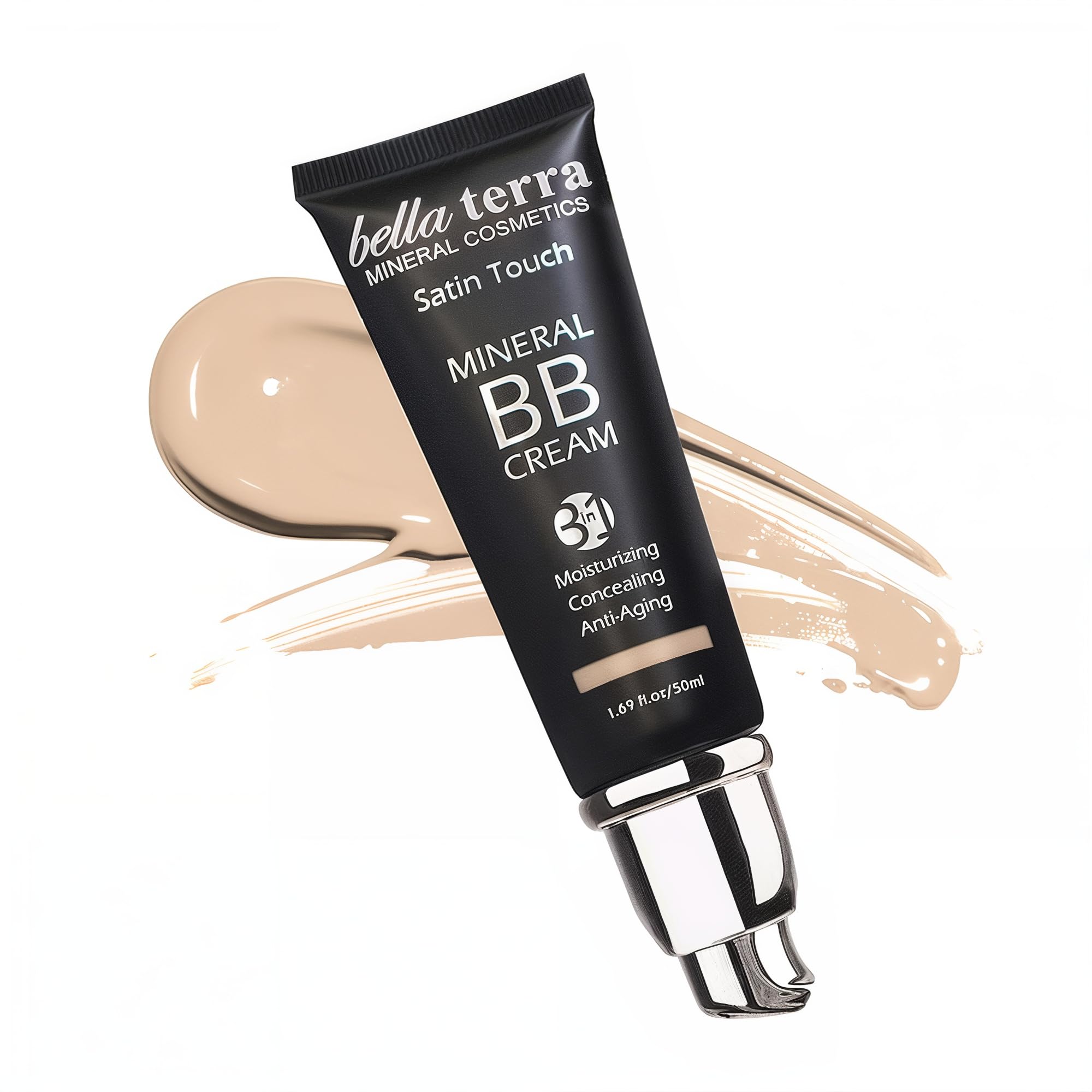 Bellaterra Cosmetics BB Cream - Tinted Moisturizer, Mineral Foundation Makeup, Medium 104 | Skin Perfector, 1.69 oz